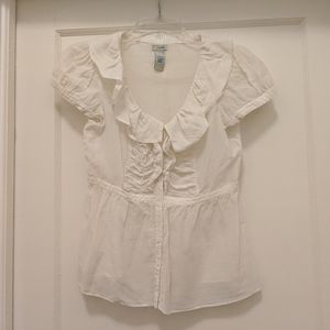 Anthropologie Odille Ruffle Button Down Blouse